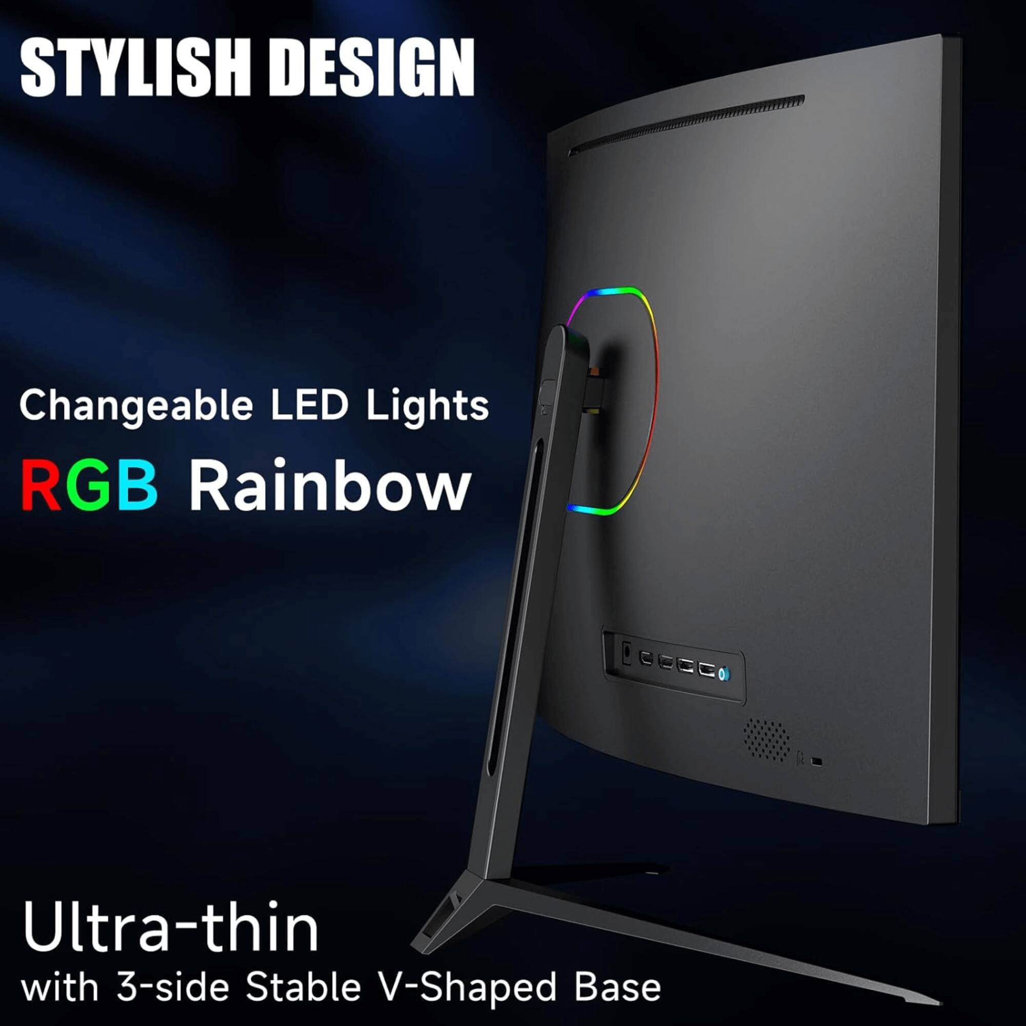 STYLISH DESIGN

Changeable LED Lights  
RGB Rainbow

Ultra-thin  
with 3-side Stable V-Shaped Base