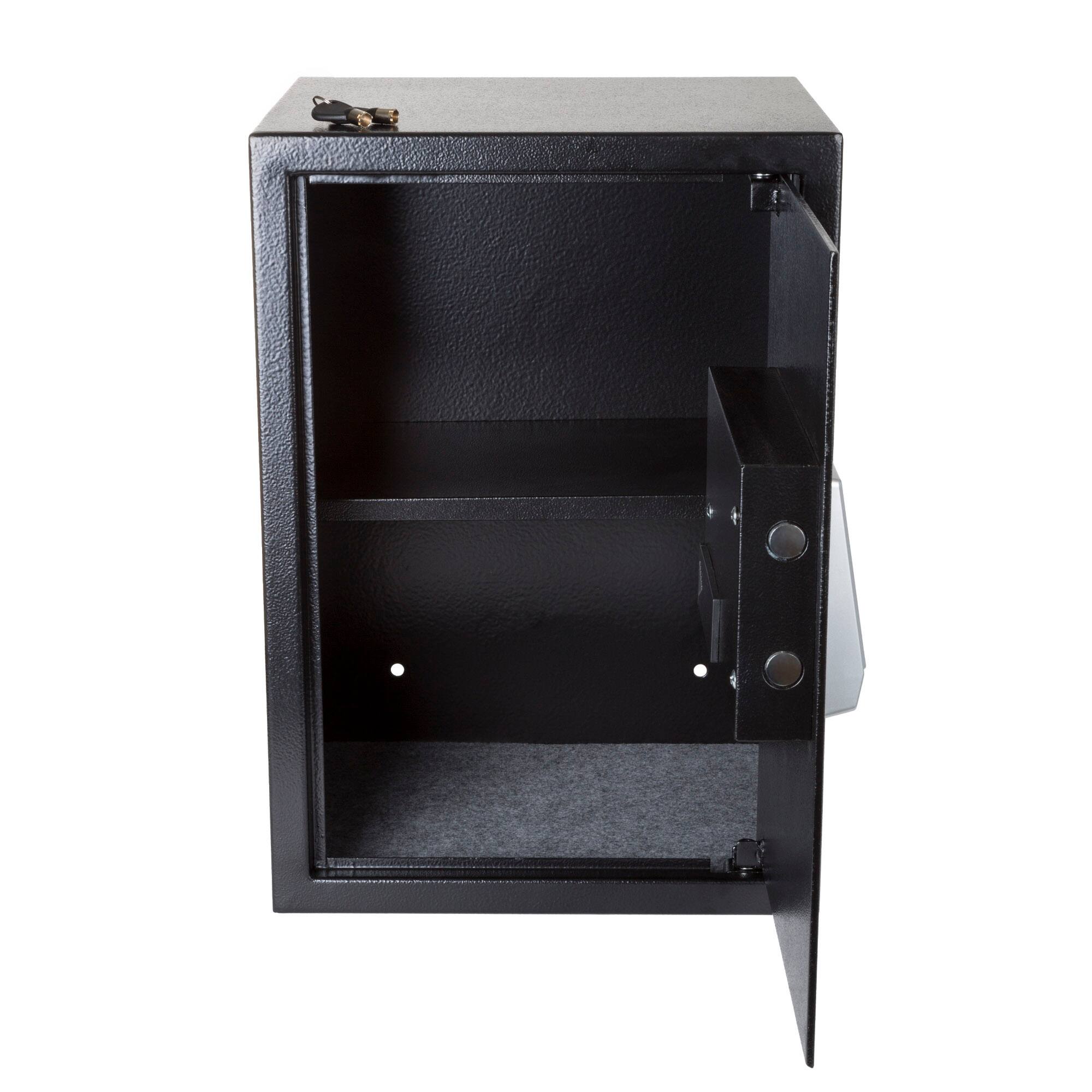 Alt View 1. Stalwart - Digital Steel Safe Box with Keypad - Black.