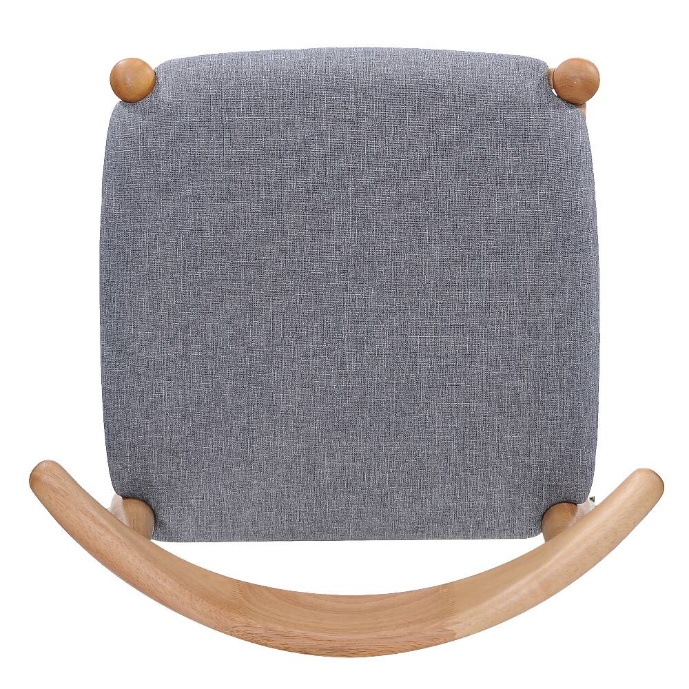 Alt View 8. Loheer - Loheer Set of 2 Rubberwood Dining Chairs Ergonomic Backrest Cushioned Solid Wood Frame Natural Gray - Natural+Gray.