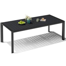 Crestlive Products - Patio Dining Table with Umbrella Hole - Black