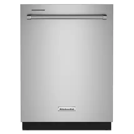 Front. KitchenAid - 24" Top Control Built-In Stainless Steel Tub Dishwasher with 3rd Rack, FreeFlex, 44 dBA - Stainless Steel With PrintShield Finish.