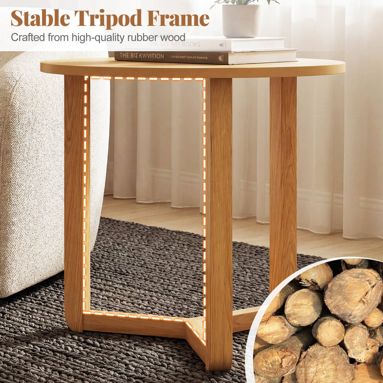 Stable Tripod Frame  
Crafted from high-quality rubber wood