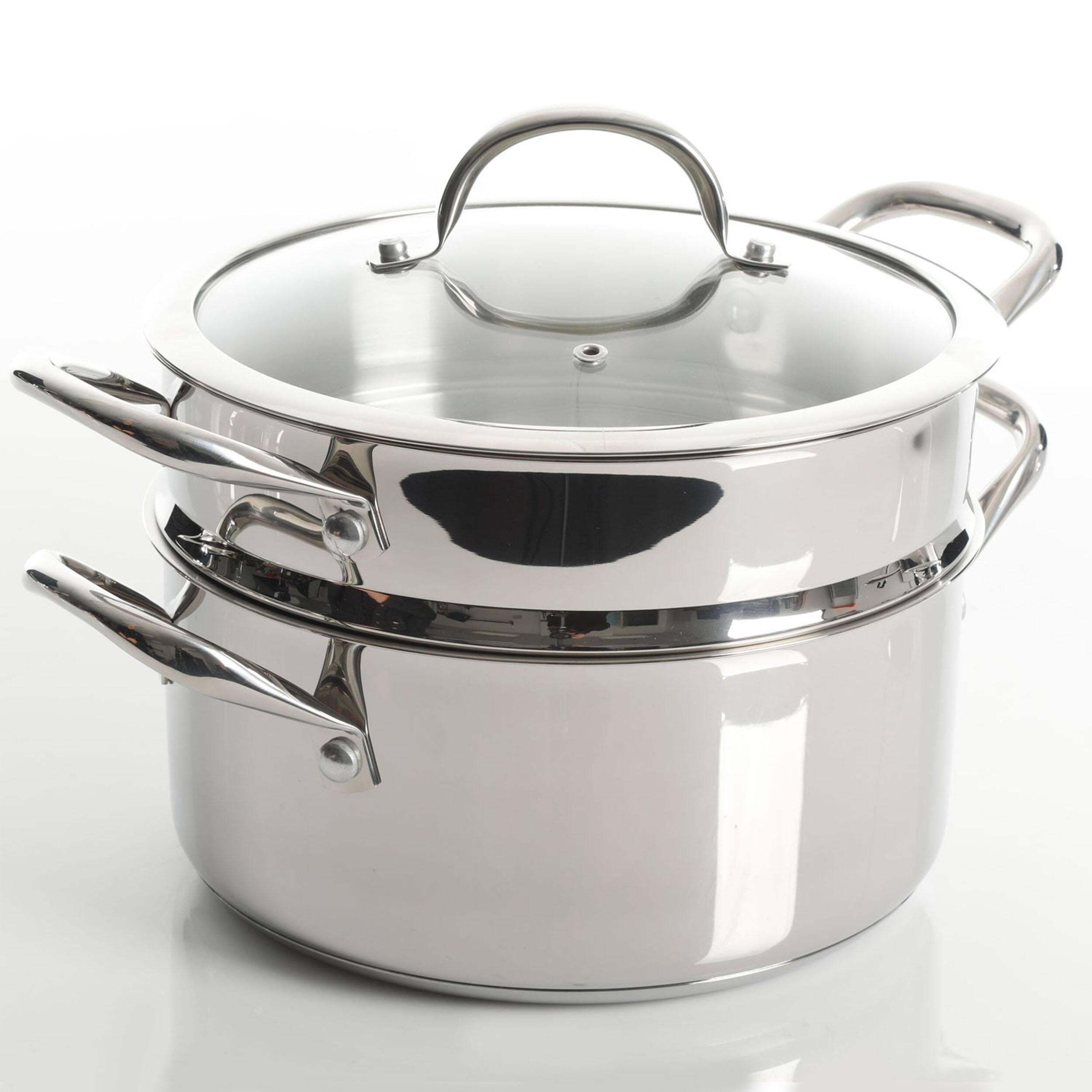Alt View 9. Kenmore - Kenmore Elite Devon 10 Piece Heavy Gauge Stainless Steel Cookware Set - Silver.