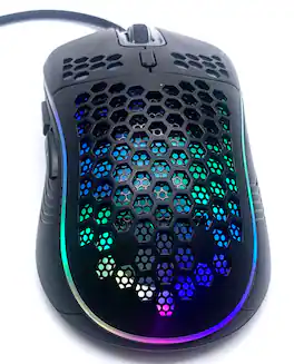 Sanoxy - Wired Gaming Mouse with Perforated Shell, RGB Lighting, Ergonomic USB Optical, Adjustable DPI - Wired - Black
