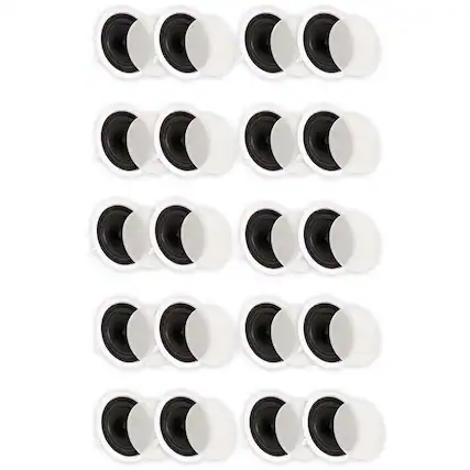 Front. Theater Solutions by Goldwood - TS80C Flush Mount In Ceiling Speakers with 8" Woofers Surround Sound Home Theater 10 Pair Pack - Paintable White.