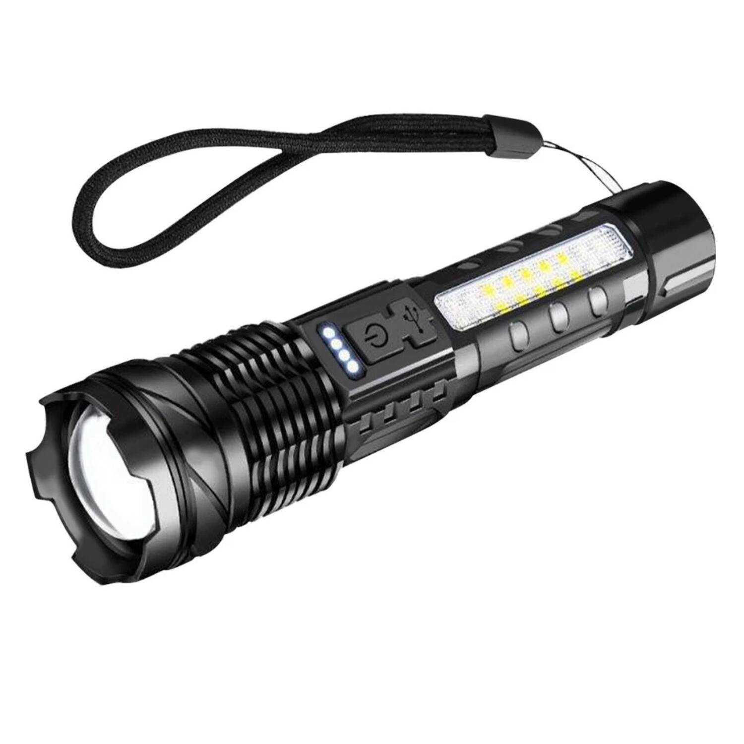 Front. Stock Preferred - Rechargeable LED Flashlight.