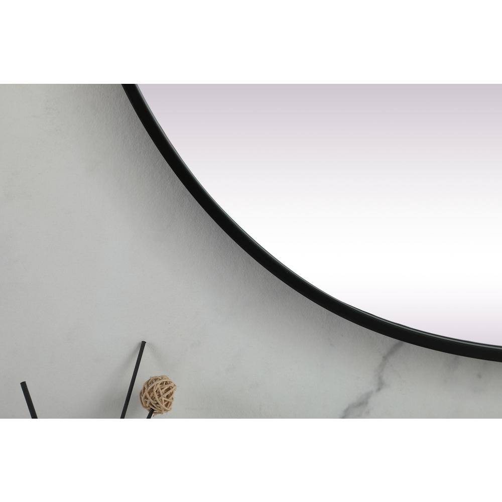 Alt View 3. Elegant Decor - Metal Frame Oval Mirror 30x60 Inch in Black - Black.