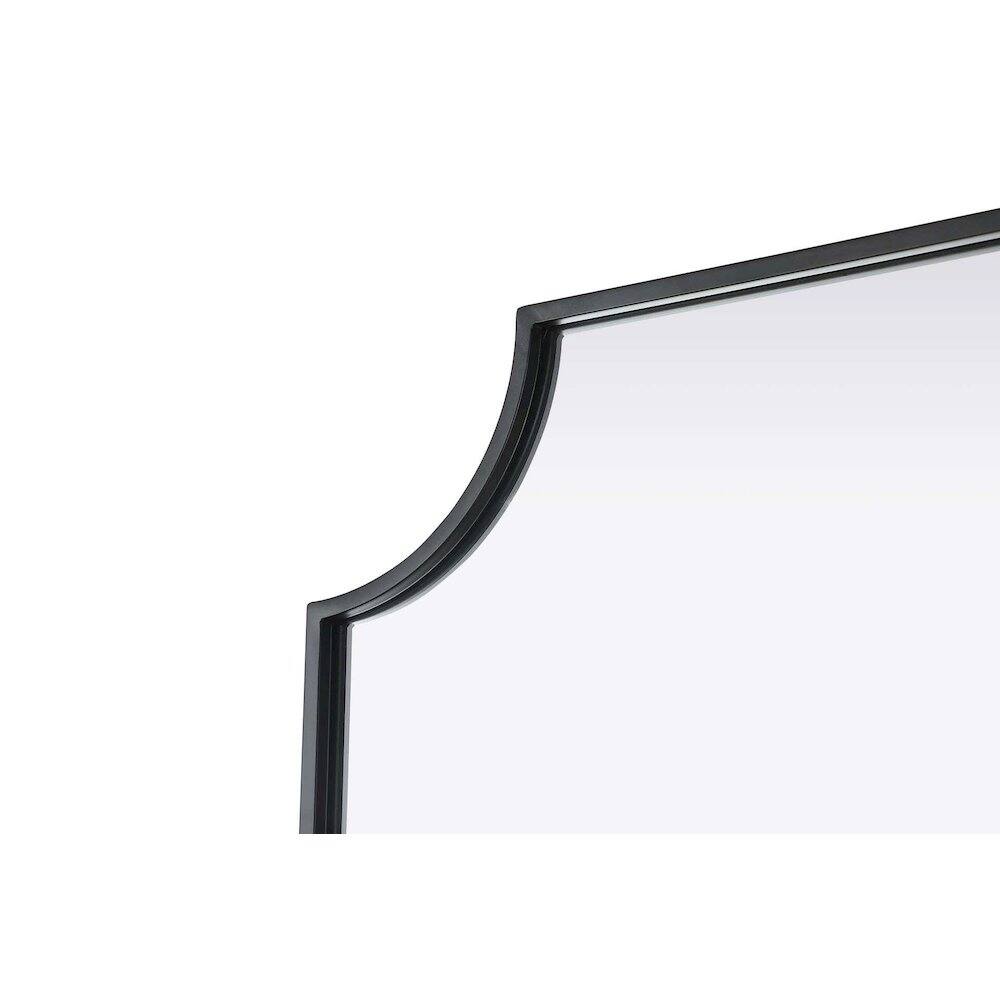 Back. Elegant Kitchen and Bath - Notched Metal Mirror 22x36 inch in Black - Black.