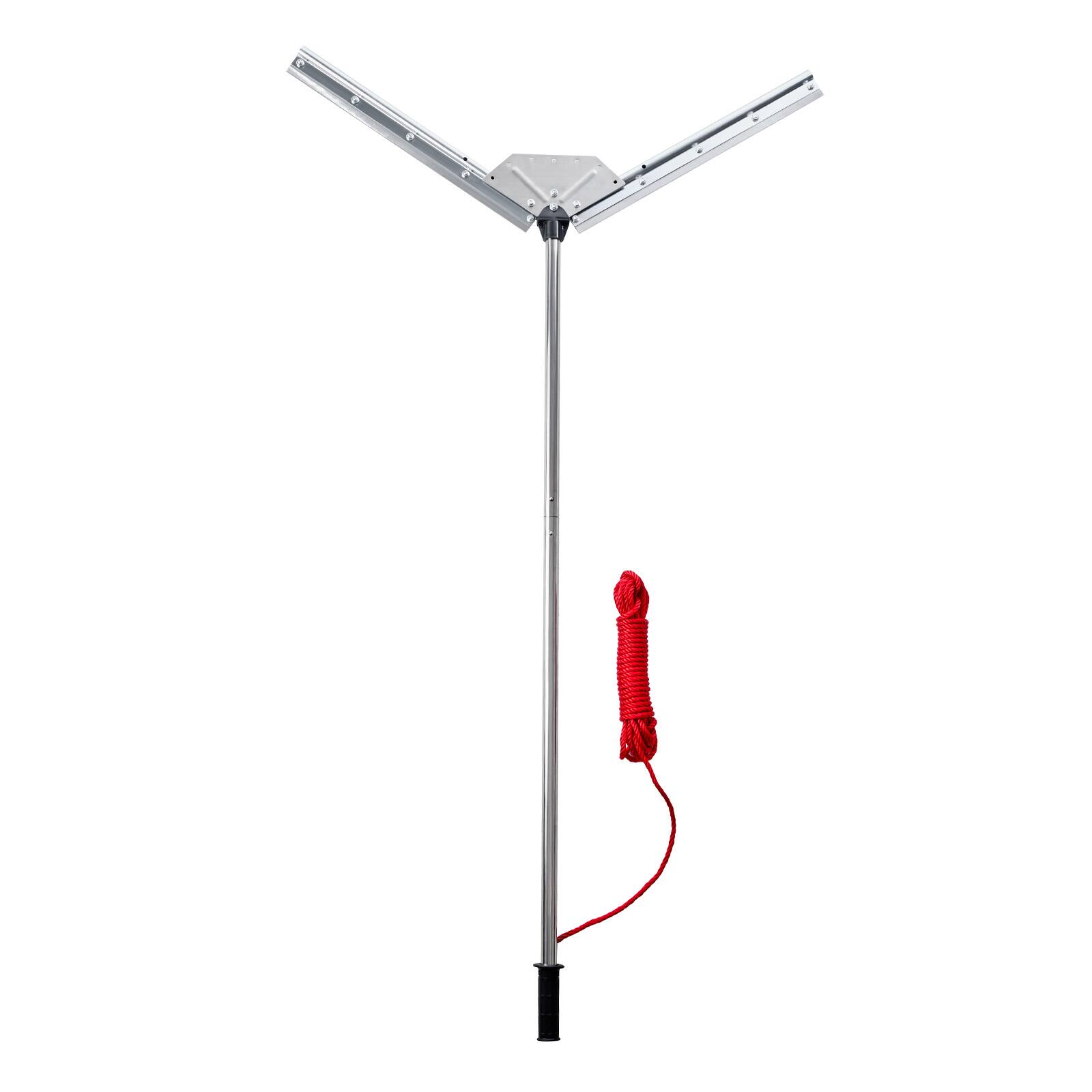Alt View 5. VEVOR - Lake Weed Cutter with 37 in Cutting Width, Durable Steel Blades, and 30 ft Throw Rope, Ideal - Silver Metal + Red Rope + Black Plastic.