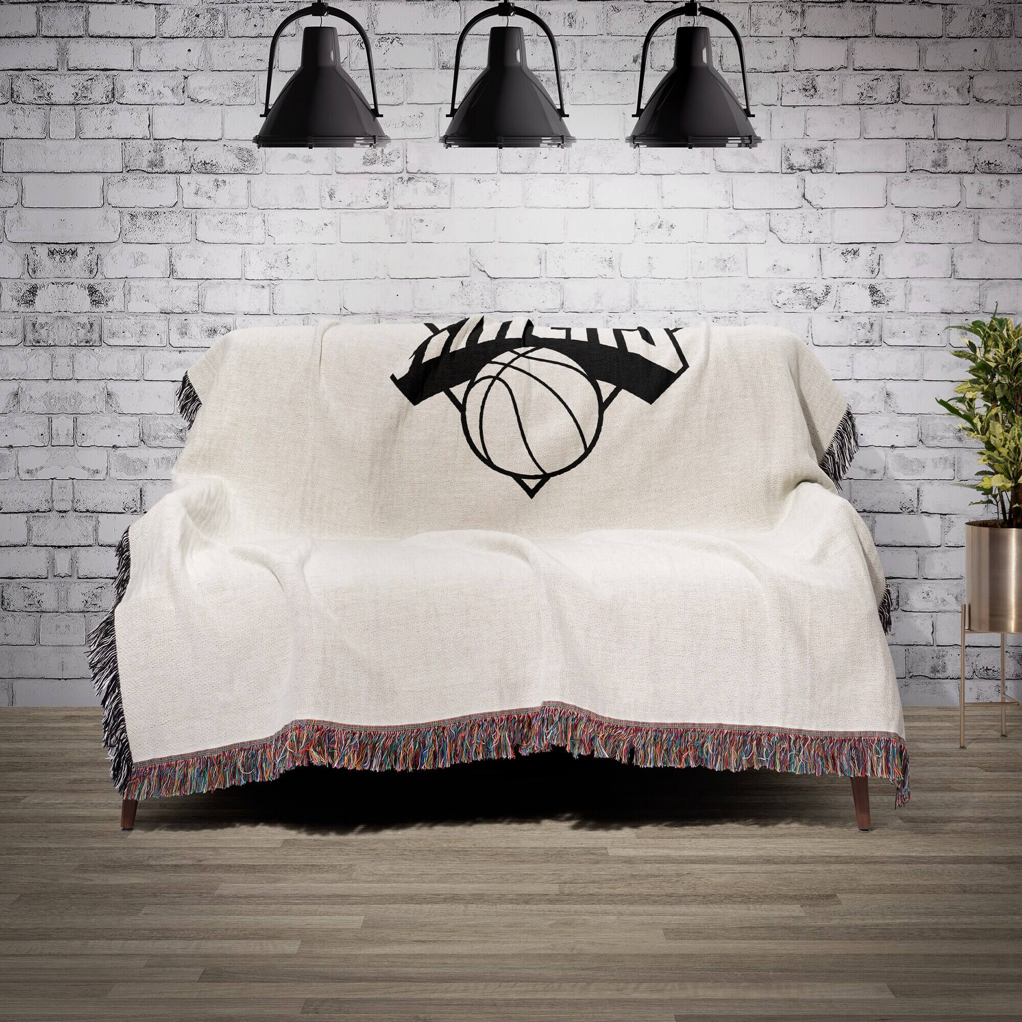 Alt View 1. Chad & Jake - New York Knicks Woven Blanket - White.