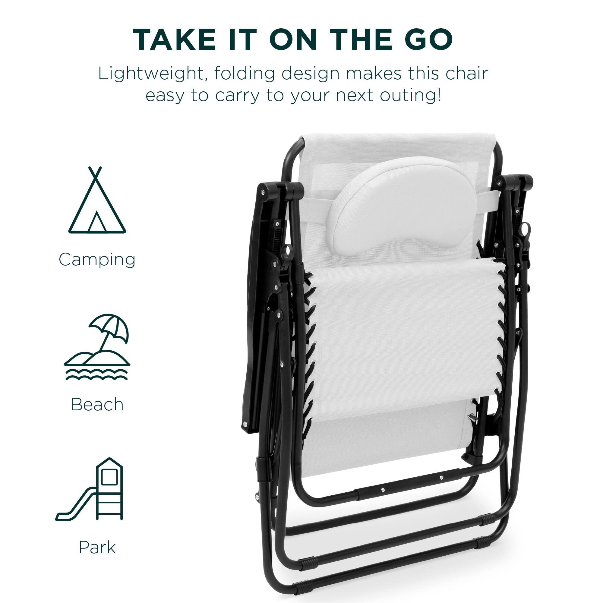 TAKE IT ON THE GO

Lightweight, folding design makes this chair easy to carry to your next outing!

Camping  
Beach  
Park