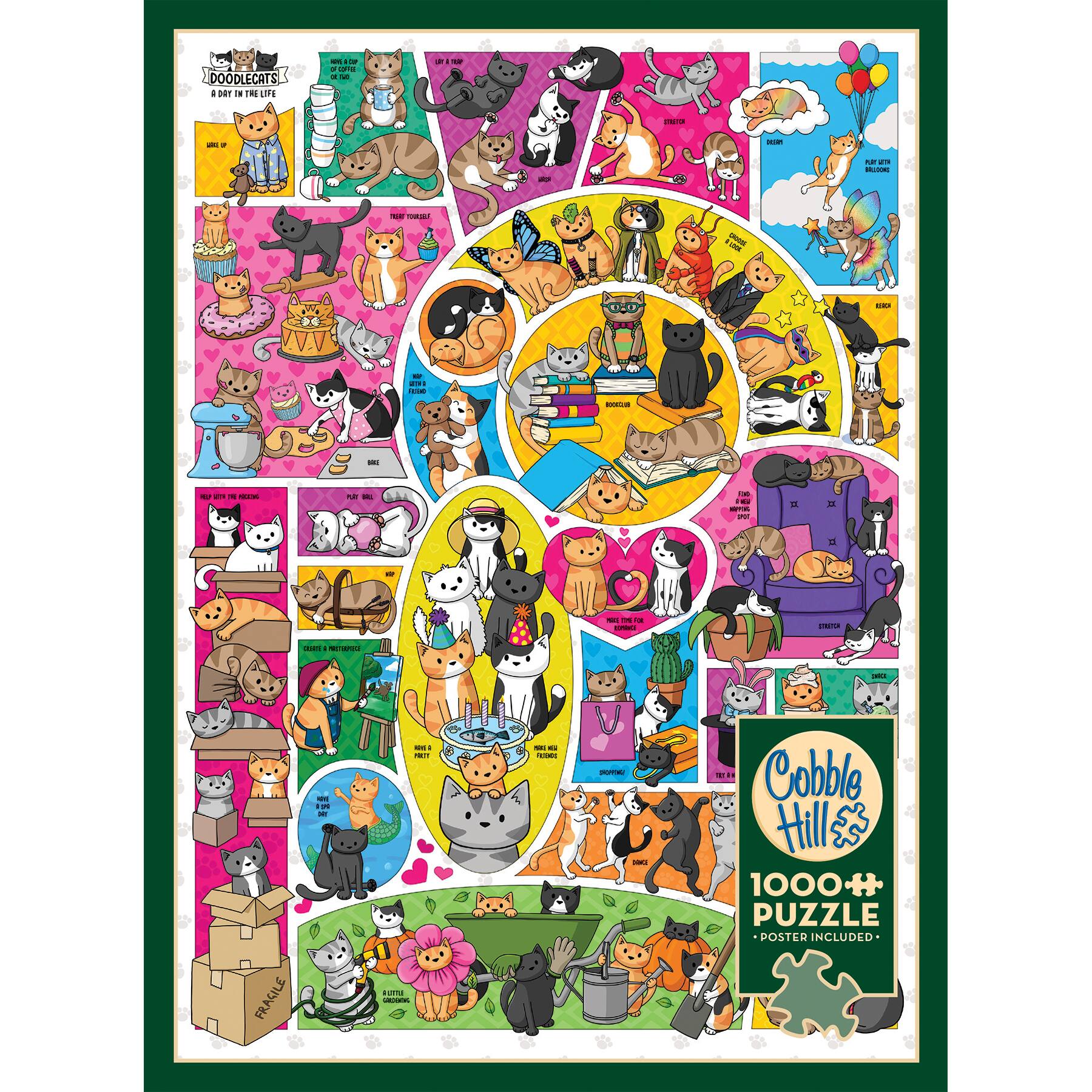 DOODLECATS - A DAY IN THE LIFE

Cobble Hill
1000 PUZZLE POSTER INCLUDED FRAGILE