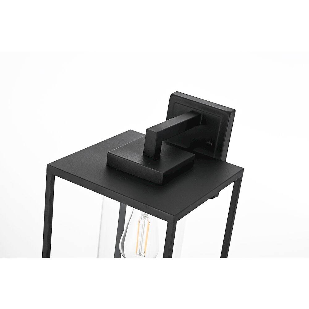 Alt View 3. Elegant Lighting - Memphis 8.5 Inch Outdoor Wall Sconce In Black - Black.