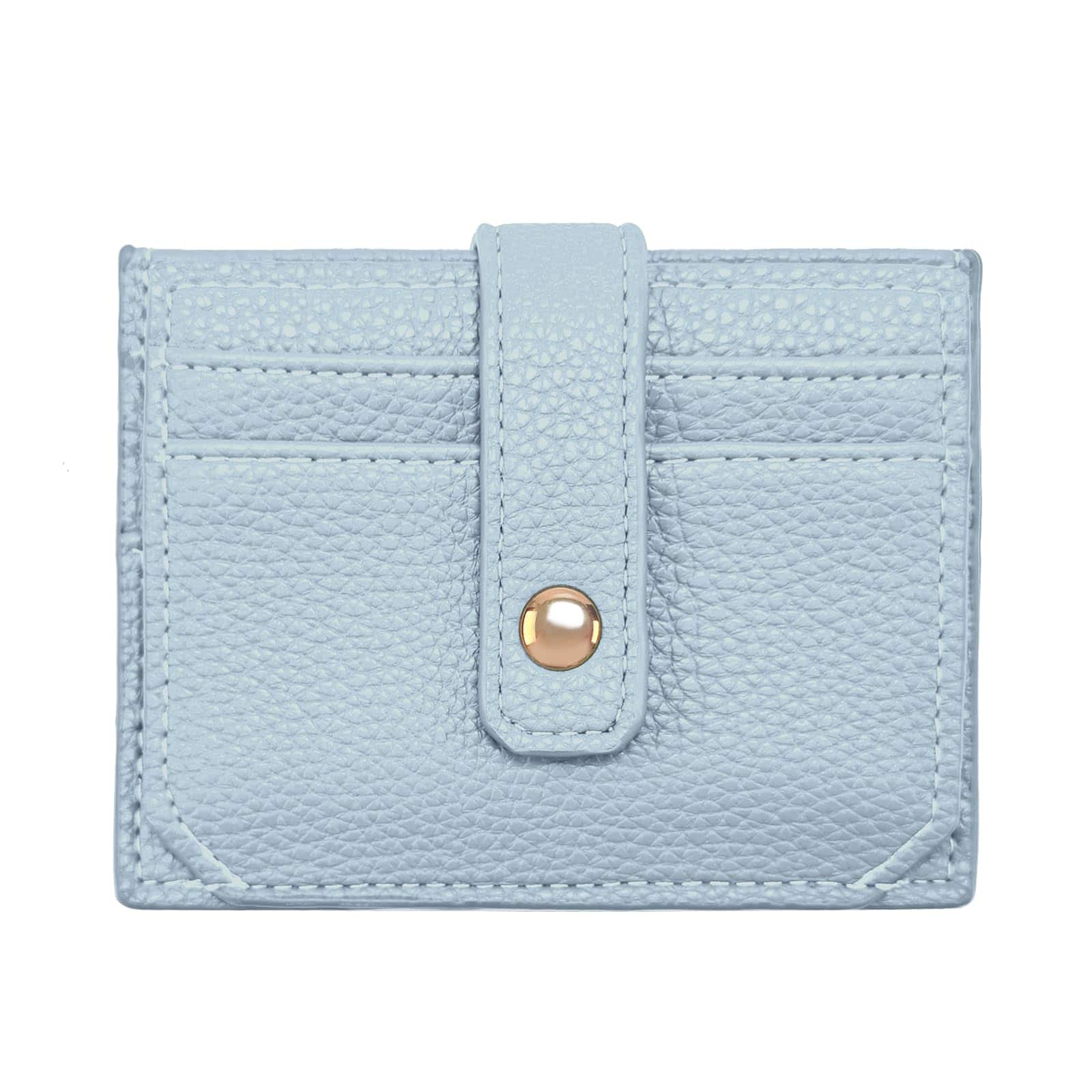 Jadie Link - Slim Credit Card Holder Wallet Women Small Cute Rfid Blocking Minimalist Leather Front Pocket Wallets Thin Travel Case - Blue