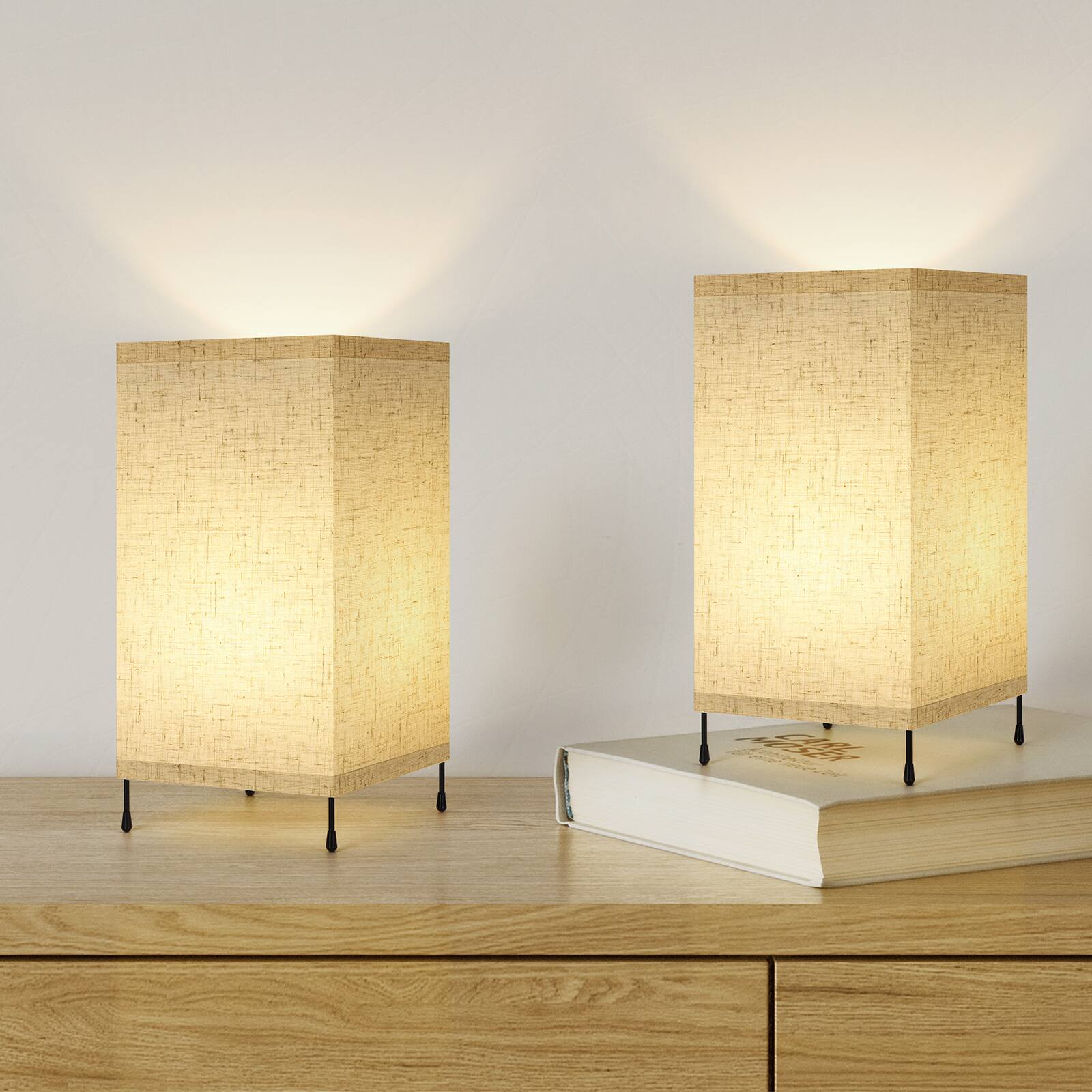 Front. Oumilen - Set of 2 Remote Control Table Lamps, 12 Colors Changing, Dimmable, Timer Function.