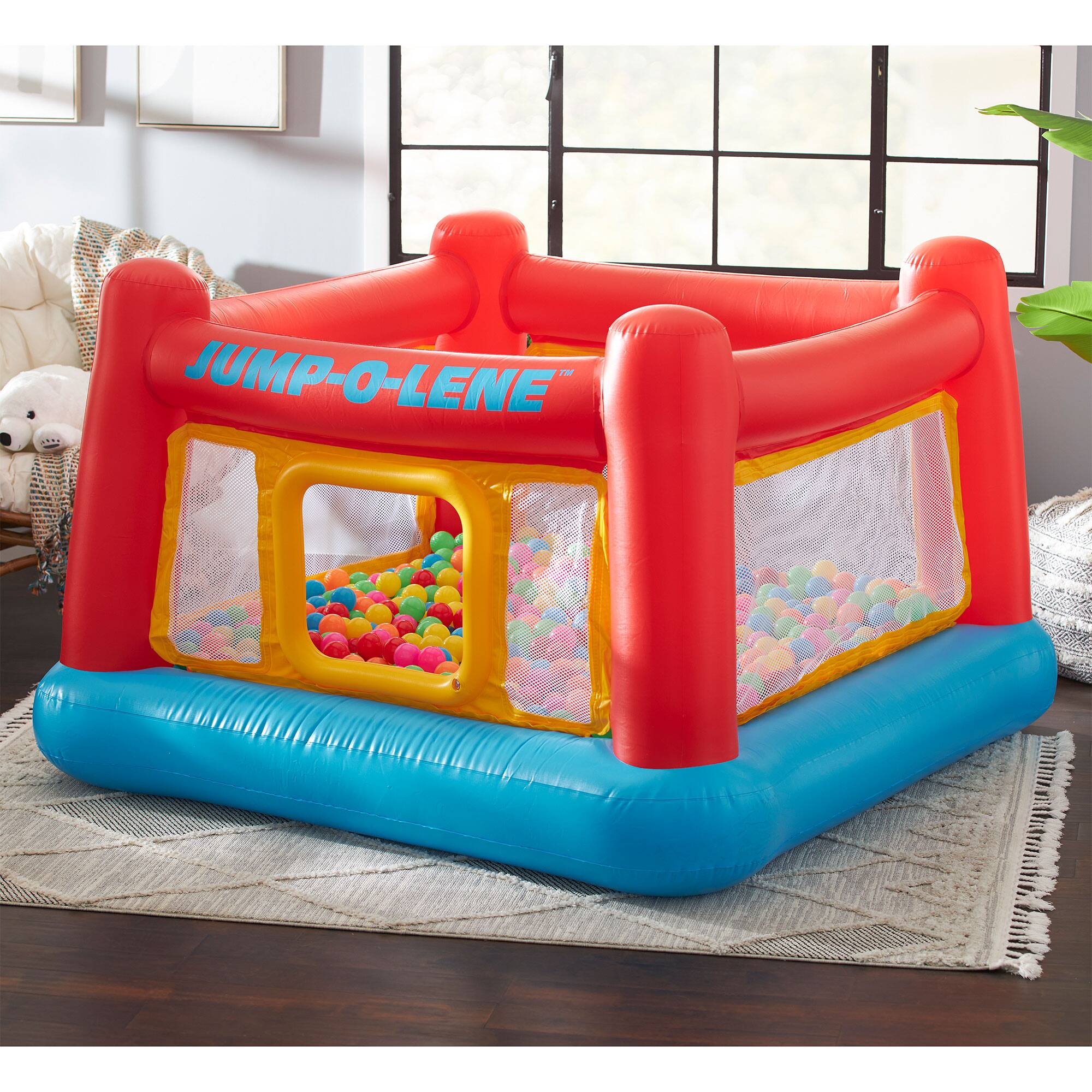 Alt View 5. Intex - Intex Inflatable Jump-O-Lene Bounce House w/Multi-Colored Fun Ballz, 100 Pack - Multi-Color.