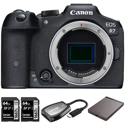 Canon EOS R7
MF AF
Lexar PROFESSIONAL 1667x 64GB 250 MB/s V60 U3 XC
Lexar PROFESSIONAL 1667x 64GB 250 MB/s V60 U3 XC
Lexar USB 3.0 Reader