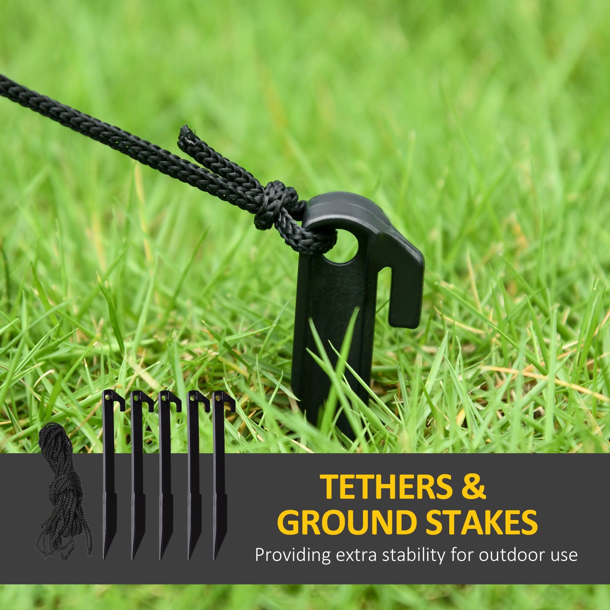 TETHERS & GROUND STAKES  
Providing extra stability for outdoor use
