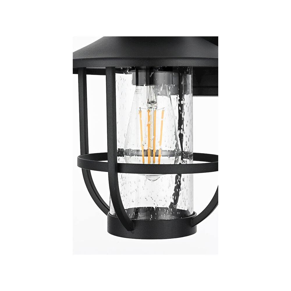 Alt View 2. Elegant Lighting - Janney 7 inch Outdoor Pendant in Black - Black.