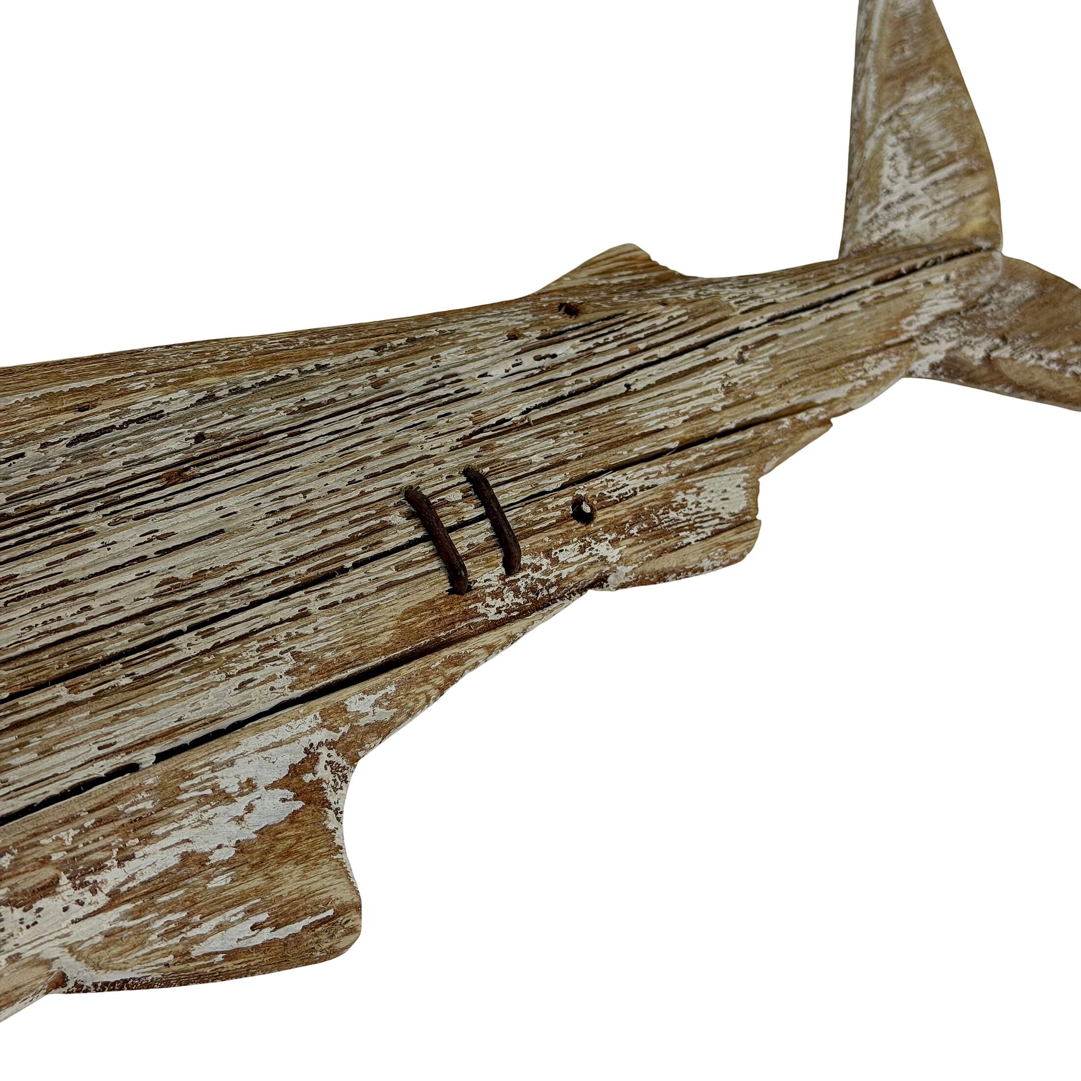 Alt View 8. Things2Die4 - Things2die4 Rustic Wood Shark Wall Decor 31 Inch Long Coastal Wall Art - Natural.