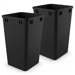 Rev-A-Shelf - Polymer Replacement 27 qt. Trash Bin, 2 Pack, RV-1024-18-2 - Black