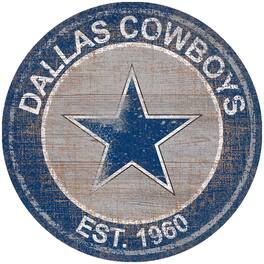 Fan Creations - Dallas Cowboys 24'' Round Heritage Logo Sign - Multicolor