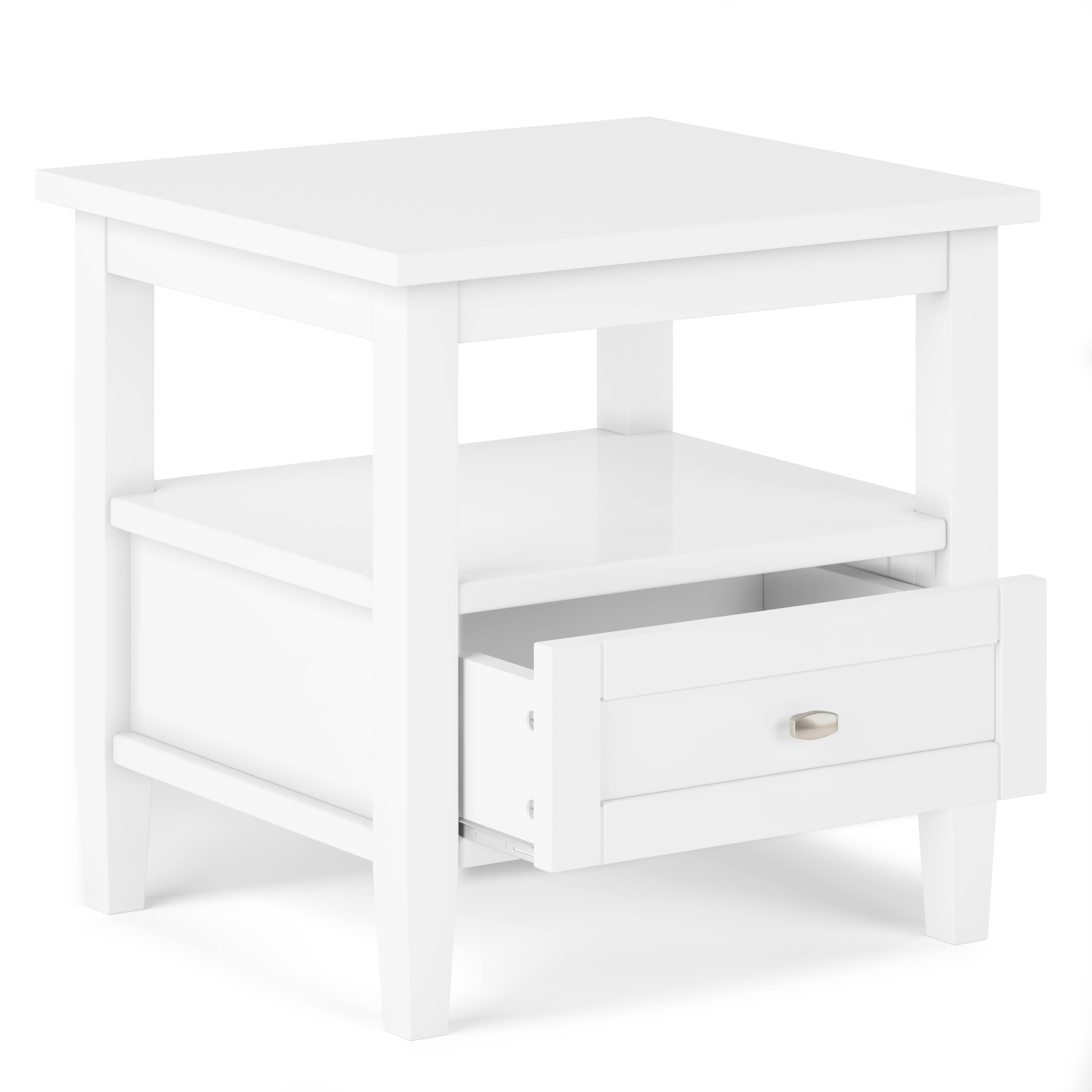 Left. Simpli Home - Warm Shaker 20 inch End Table (Set of 2) - White.