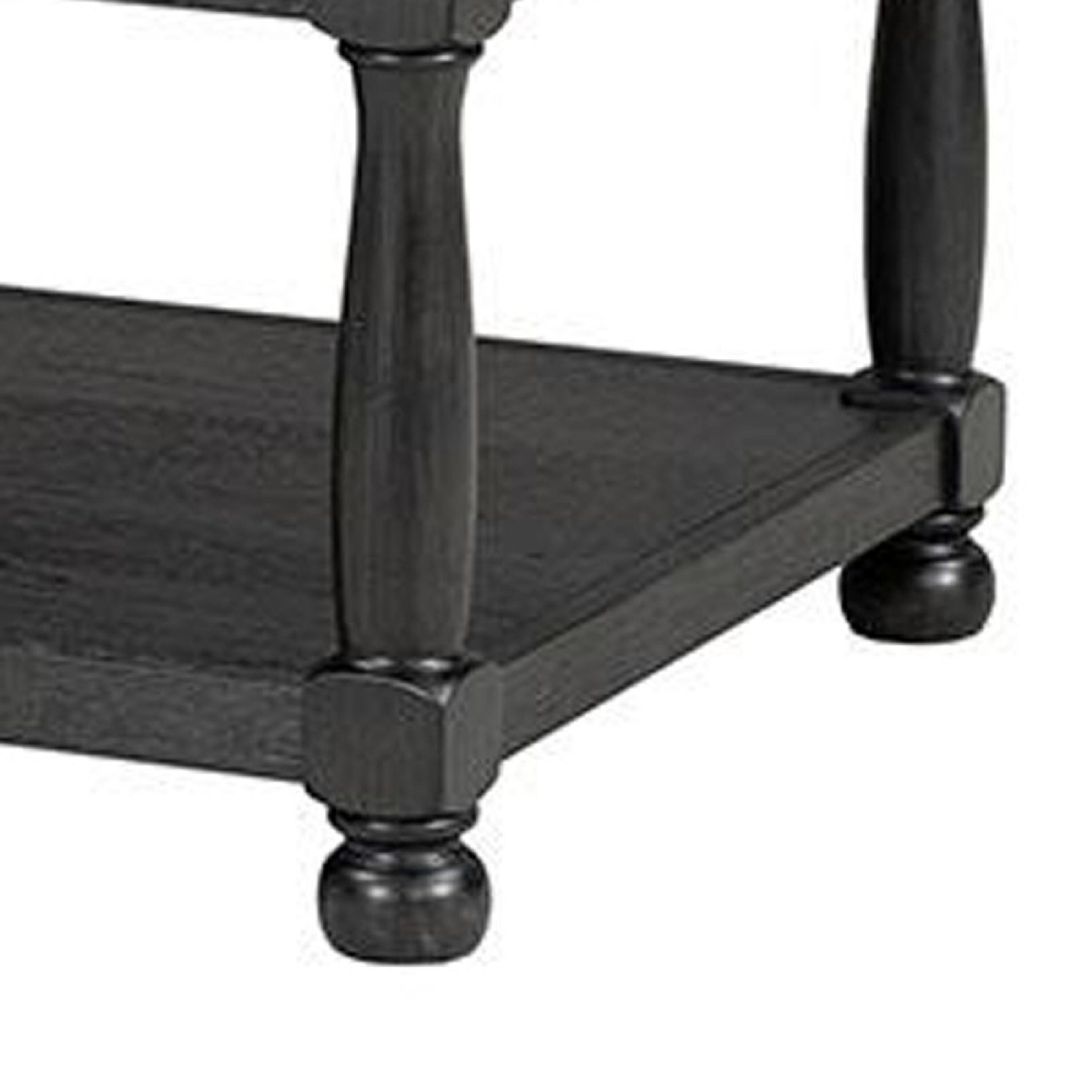 Back. Manhattan Lane - Ginie Coffee Table, 2 Tone Rustic Black, Brown Rubberwood, 48 Inch - Black, Brown.