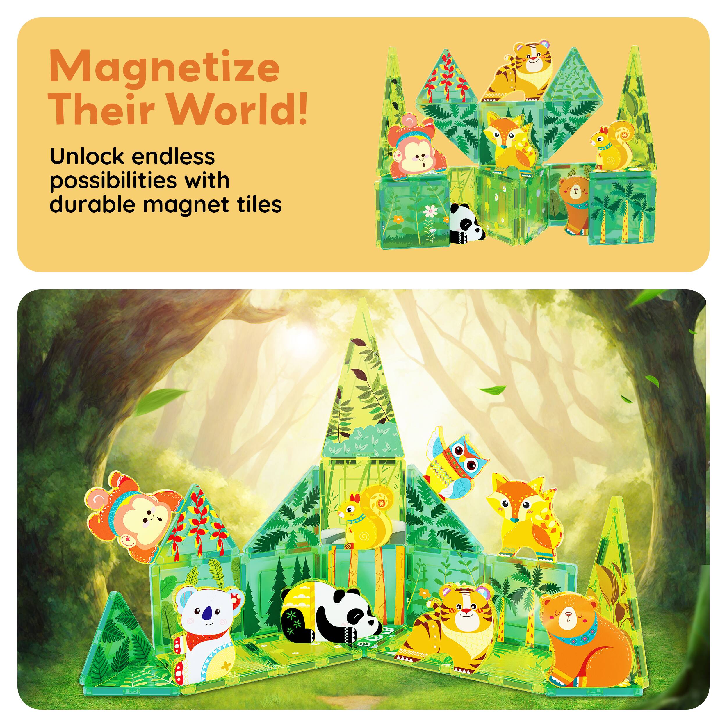 Magnetize Their World!  
Unlock endless possibilities with durable magnet tiles