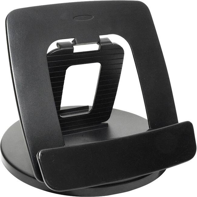 Front. KanTek - Kantek Rotating Foldable Desk Top Tablet Stand, Black - 10" Height x 11" Width x 2" Depth - Black - 1 - Black.
