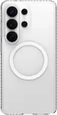 Front. Insignia™ - Hard-Shell Case with Magnetic Charging Ring for Samsung Galaxy S26 Ultra - Clear.
