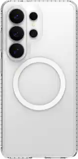 Front. Insignia™ - Hard-Shell Case with Magnetic Charging Ring for Samsung Galaxy S26 Ultra - Clear.