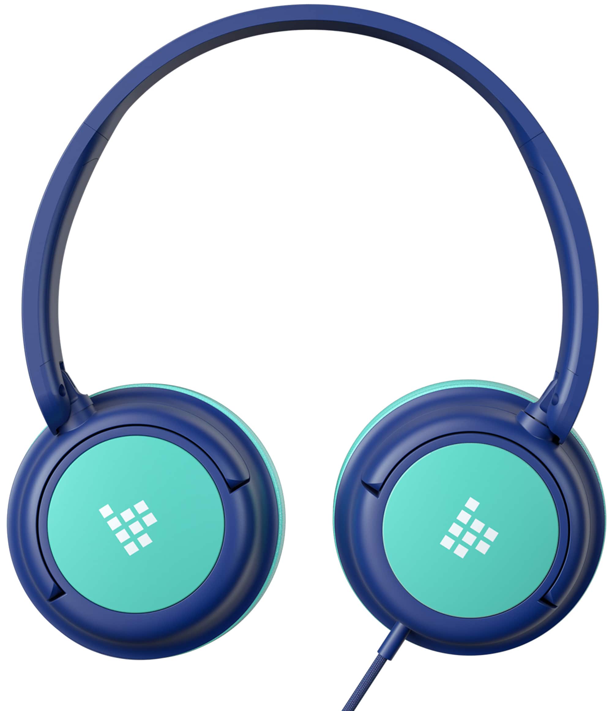 Alt View 1. Tronsmart - KH01C Wired Headphones for School Travel, Safe Volume Limited, Foldable Lightweight Over-Ear Headphones for PC/Tablet - Blue/Green.