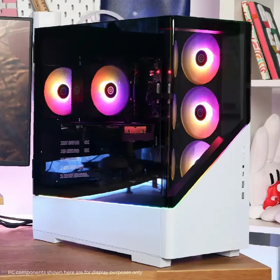 The PC components shown here are for display purposes only.