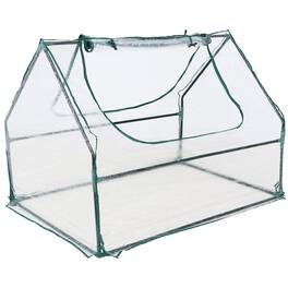 Sunnydaze - 4 x 3 ft Iron PVC Panel Mini Greenhouse with 2 Doors - Clear