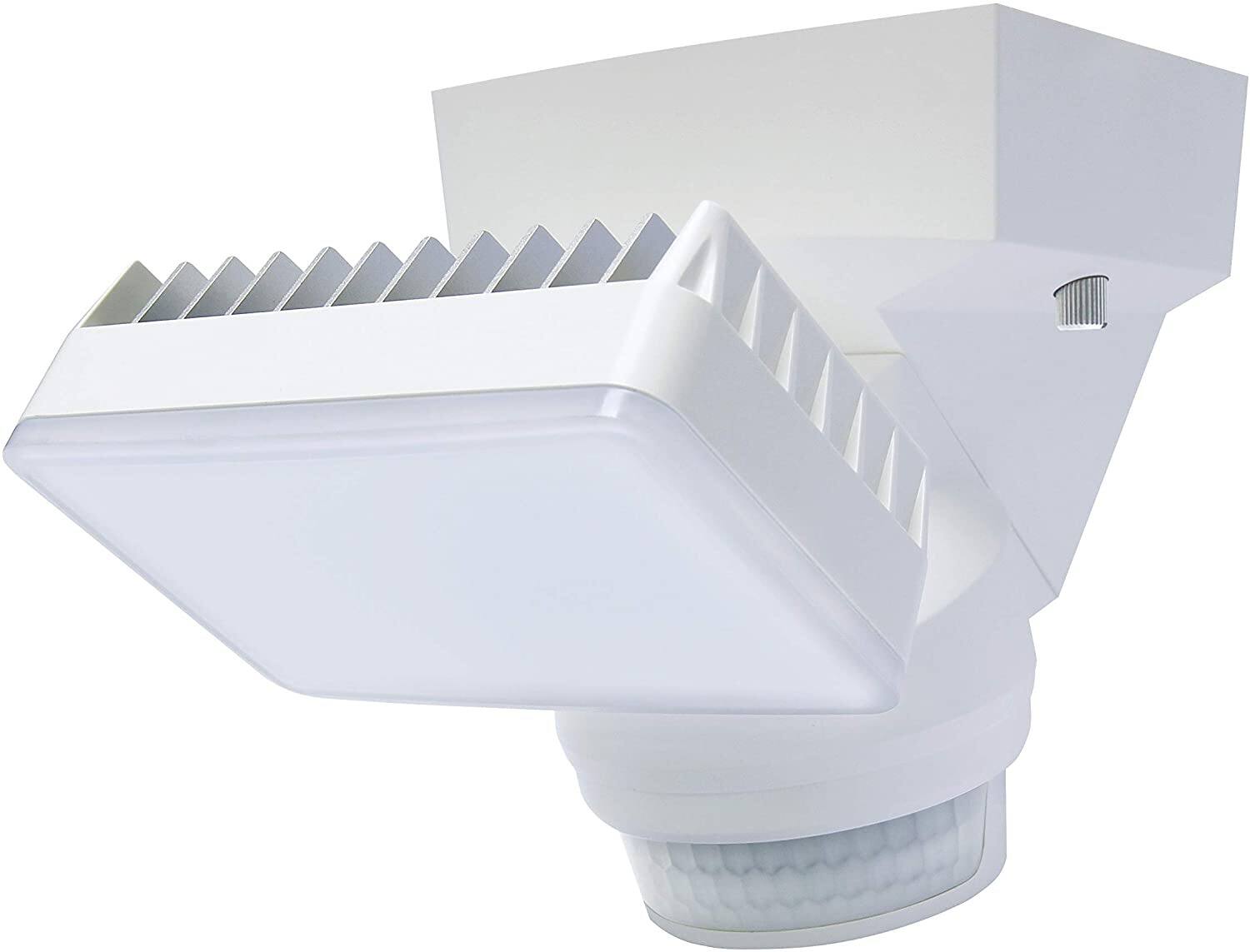 Front. IQ America - IQ America LED Outdoor Motion Security Flood Light 1600 Lumen 180 degree 70 ft Detection Wall Eave Universal Mount WH - White.