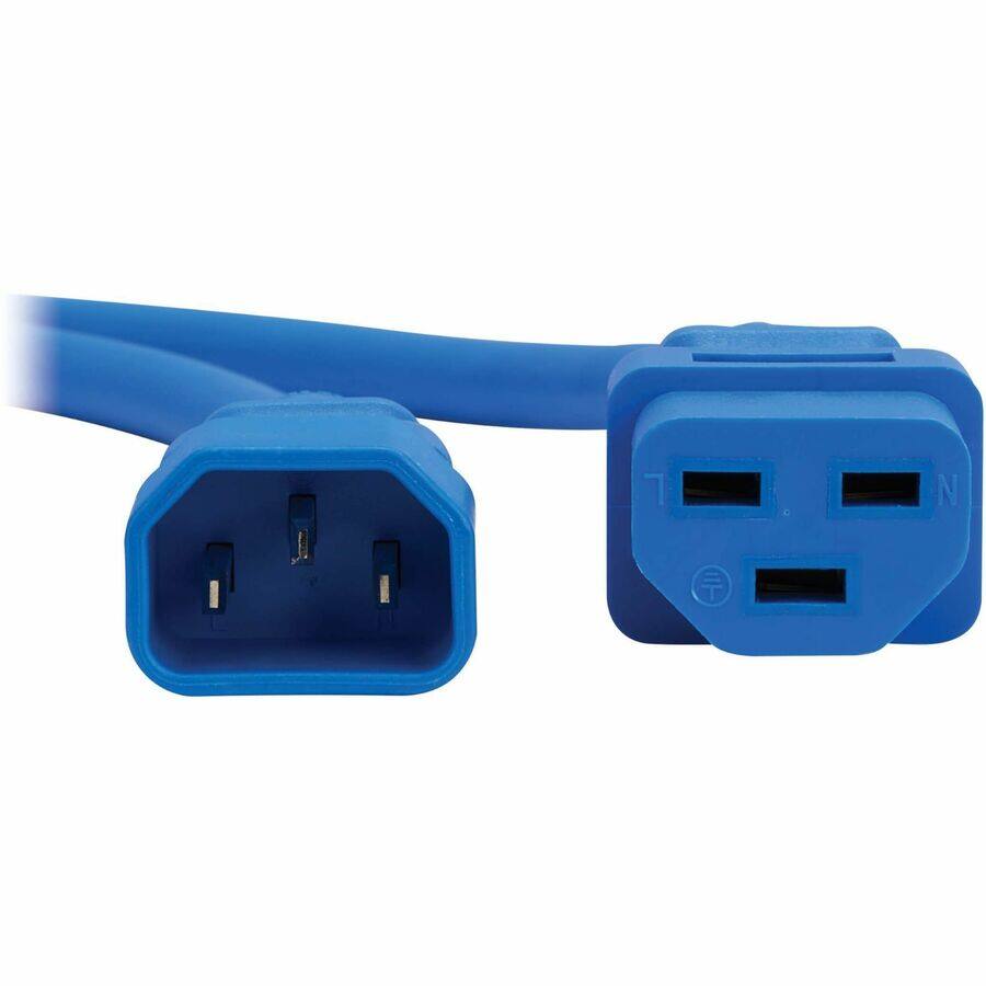 Alt View 4. Tripp Lite - Eaton Tripp Lite Series Power Cord, C14 to C21 - Heavy-Duty, 15A, 250V, 14 AWG, 2.5 ft. (0.76 m), Blue - For Computer - Blue.