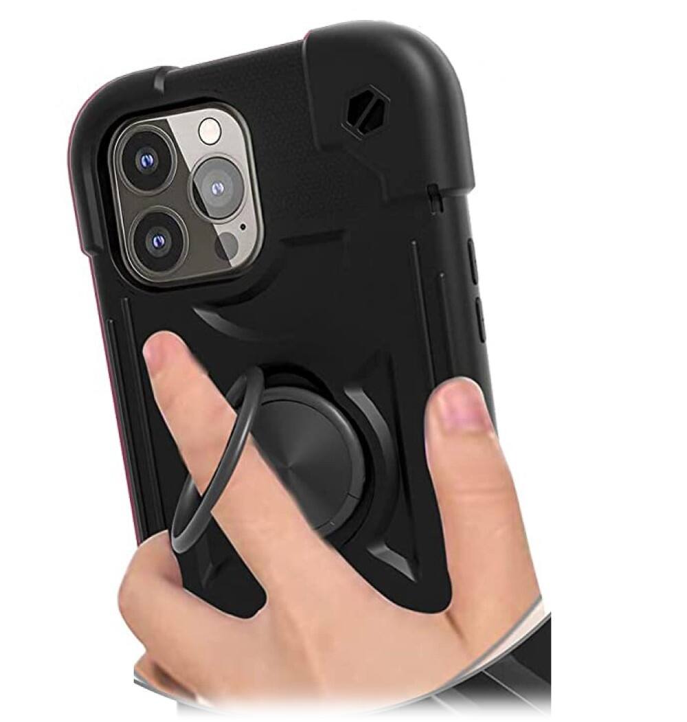 Alt View 12. SaharaCase - DualShock Series Case for Apple iPhone 14 Pro - Black.