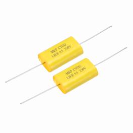 Unique Bargains - 2pcs 1.8uF Frequency Divider Capacitor, 250V Audio Speaker Crossover Non-Polarity Polypropylene MKP Film Capacitor - Yellow