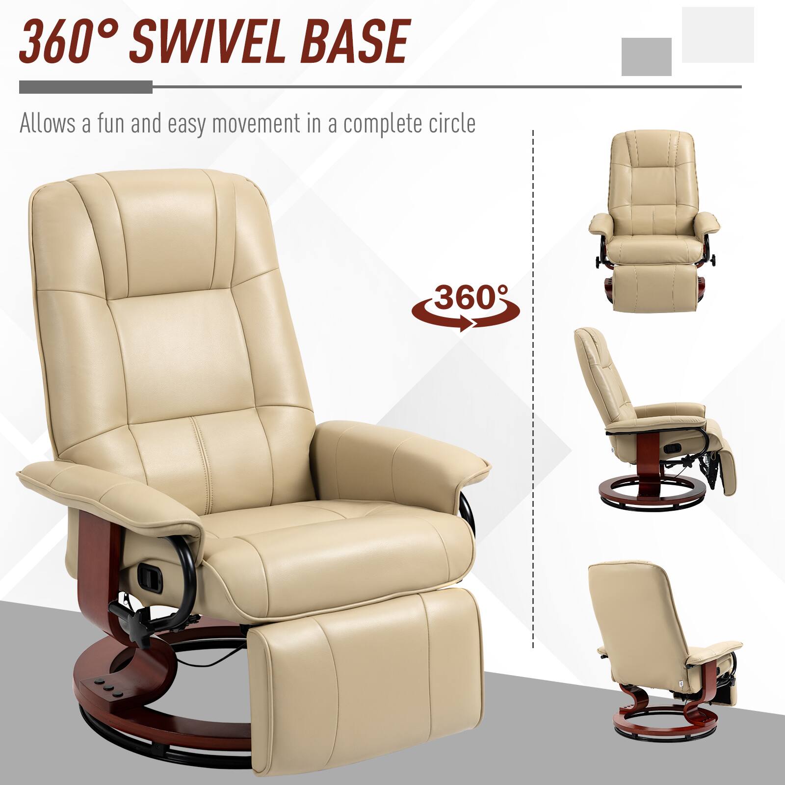 360° SWIVEL BASE

Allows a fun and easy movement in a complete circle