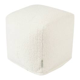 Majestic Home - Cube Pouf Sherpa Cream - Beige