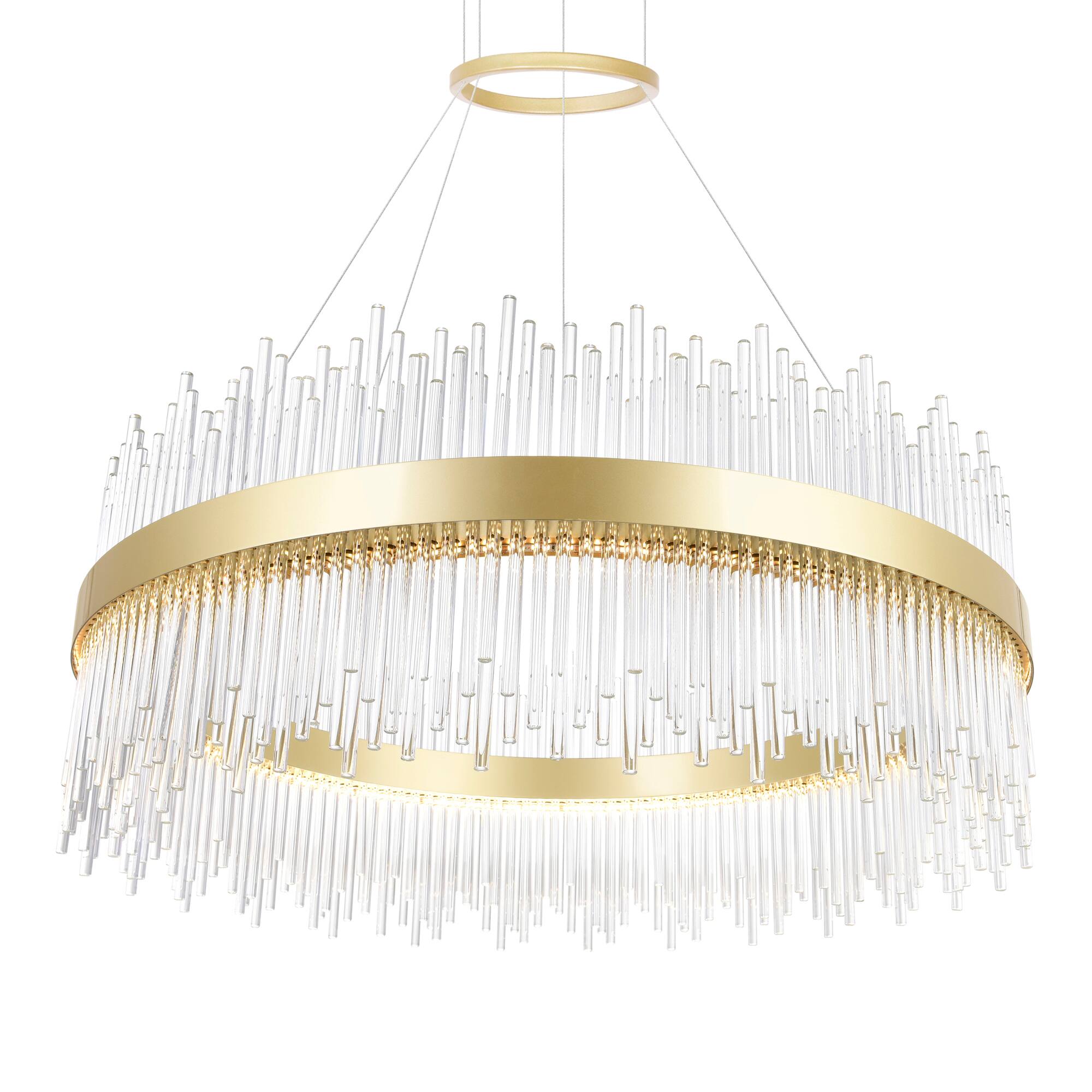 Left. CWI Lighting - Genevieve LED Chandelier With Medallion Gold Finish - Medallion Gold.