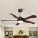 Front. Breezary - 52" Modern Indoor Ceiling Fan with LED Light, 5 Reversible Plywood Blades, 6-Speed DC Motor, Remote, Timer, 5" Downrod - Matte Black and Two-tone Wood Grain.