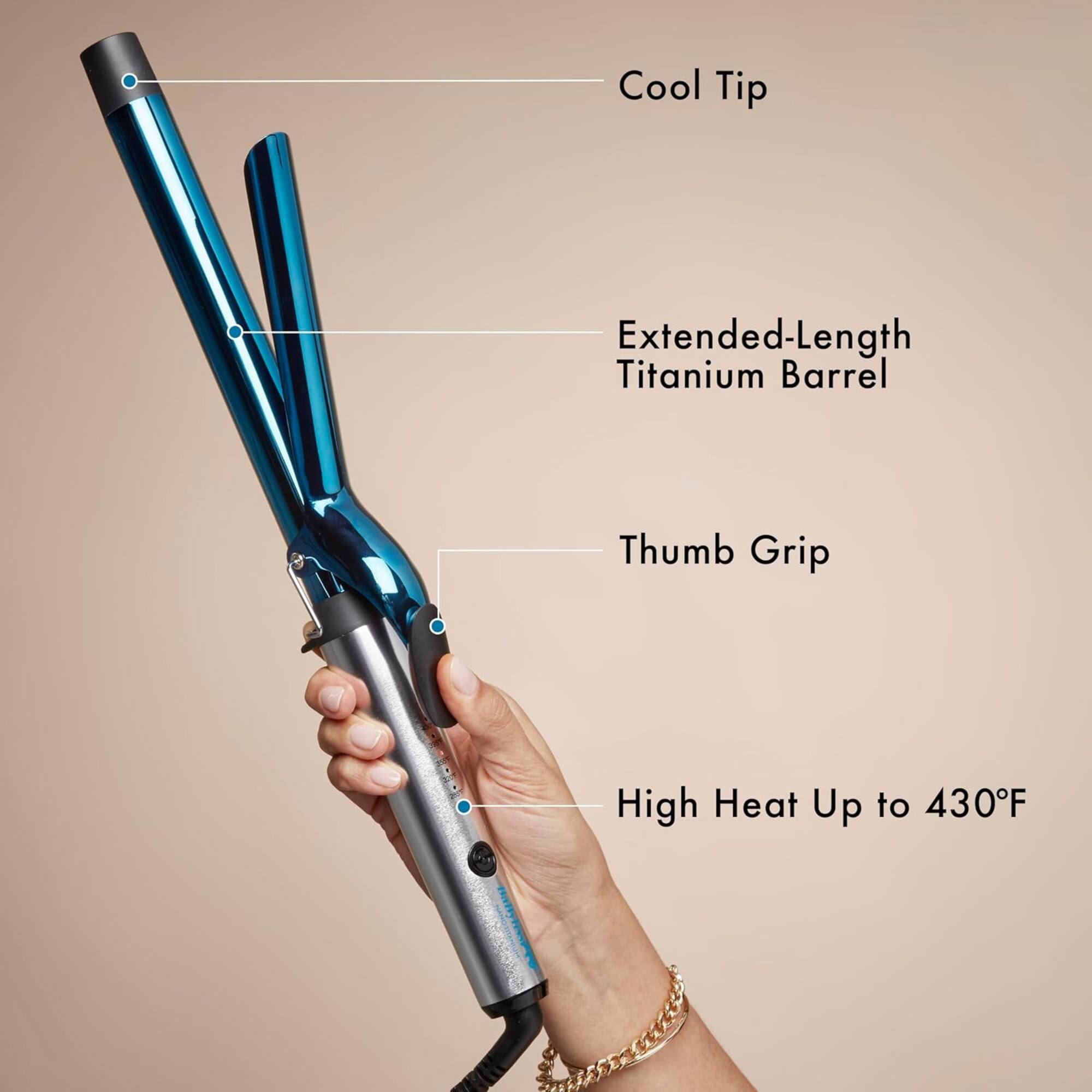 Cool Tip  
Extended-Length Titanium Barrel  
Thumb Grip  
High Heat Up to 430°F