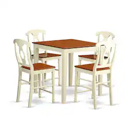 East West Furniture - 5 Pcpub Table set - high Table and 4 bar stools - Buttermilk & Cherry