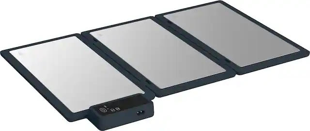 Front. Bella - Fits-anywhere Kitchenware: Fold & Store Warming Tray - Slate.