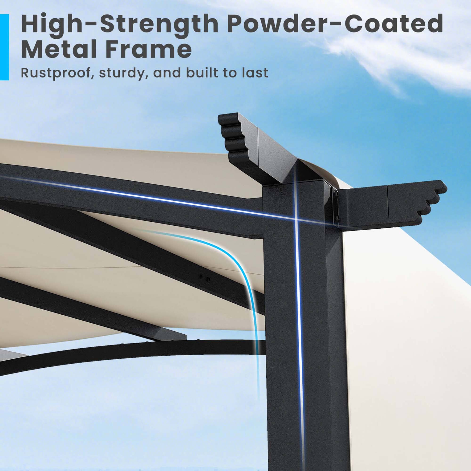 High-Strength Powder-Coated Metal Frame Rustproof, sturdy, and built to last.