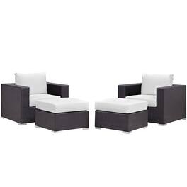 Modway - Convene 4-Piece Outdoor Patio Sectional Set - Espresso White