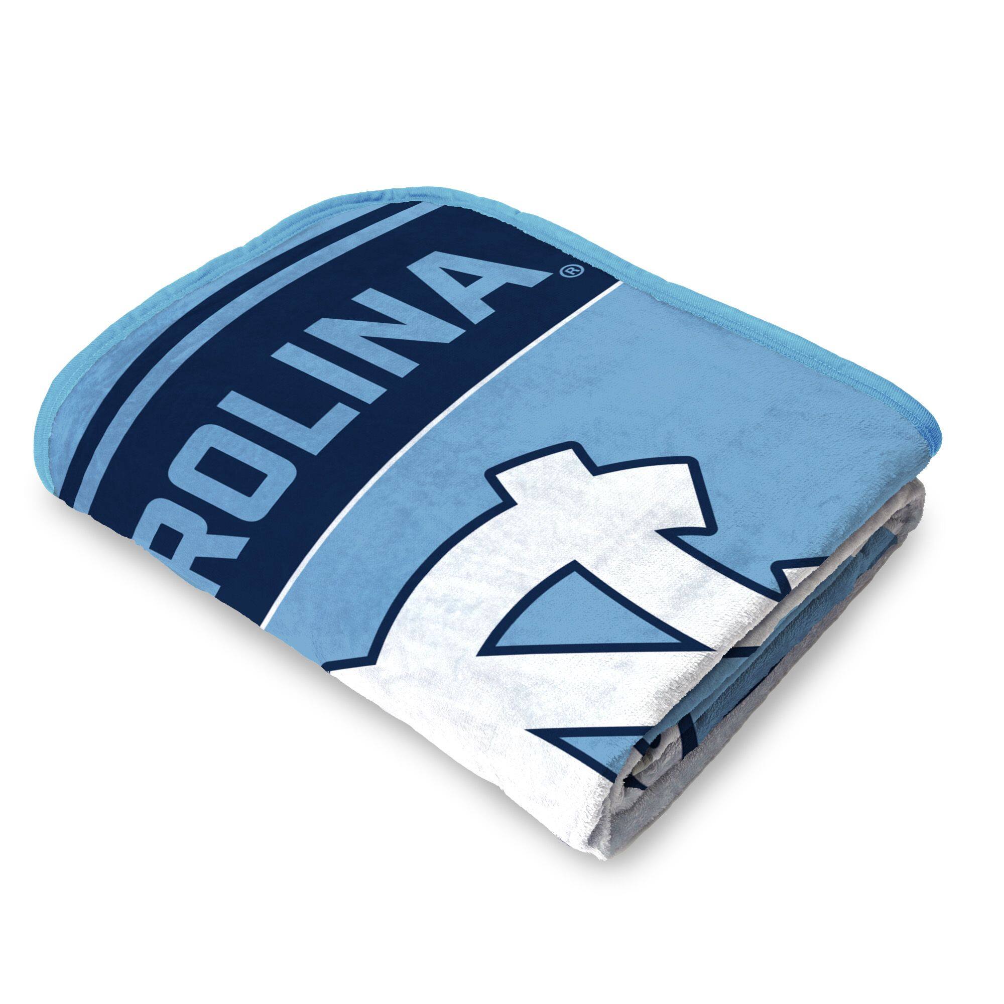 Left. Sweet Home Collection - NCAA North Carolina Tar Heels 46" x 60" Raschel Throw Blanket - Blue.