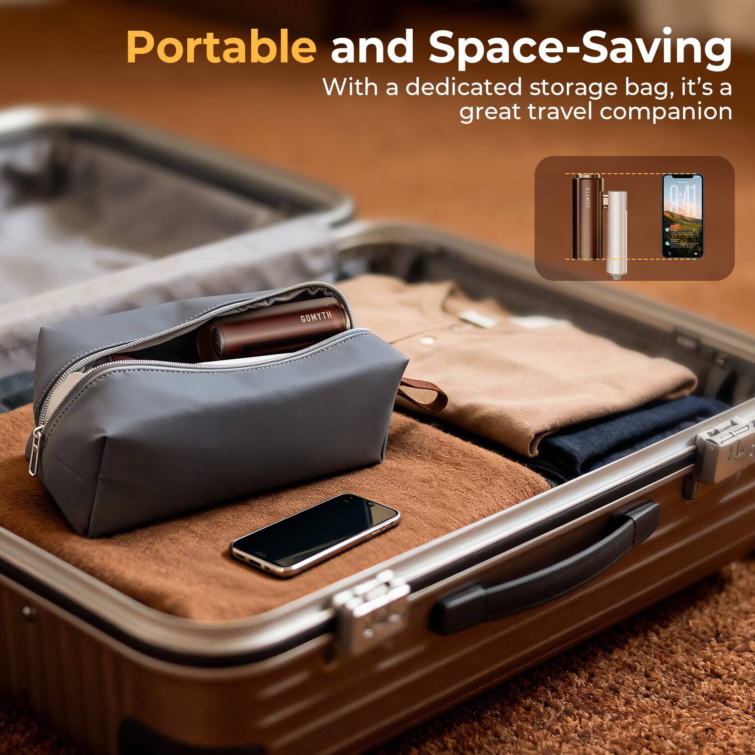 Portable and Space-Saving  
With a dedicated storage bag, it's a great travel companion